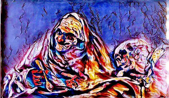 "Dos viejos comiendo sopa" de Goya reinterpretado por Marta Villarte