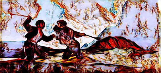 "Duelo a garrotazos" de Goya reinterpretado por Marta Villarte